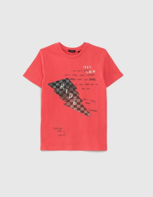 IKKS ORGANIC COTTON T-SHIRT WITH LENTICULAR LIGHTNING