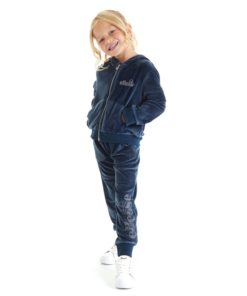 Alternative view of Ellesse Girls Velour Hoodie And Joggers Set Navy