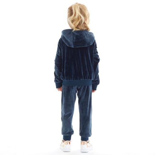 Ellesse Girls Velour Hoodie And Joggers Set Navy - Image 4