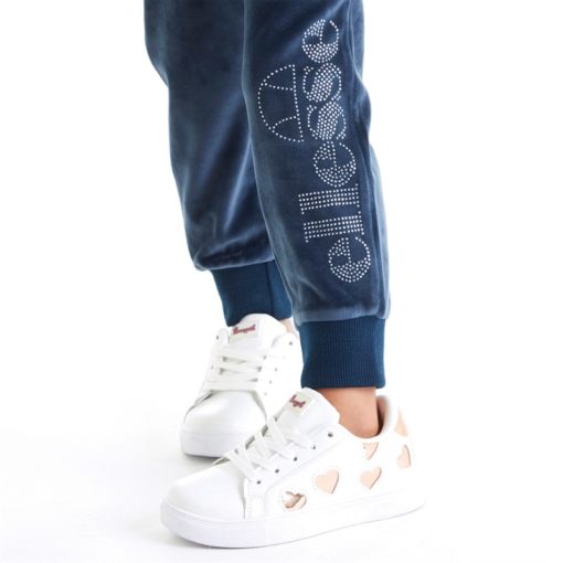 Ellesse Girls Velour Hoodie And Joggers Set Navy - Image 3