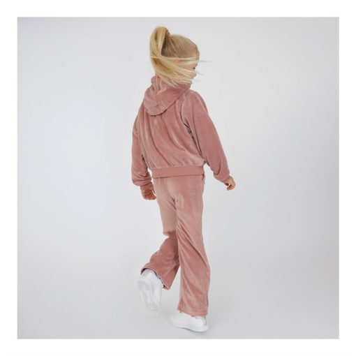Ellesse Girls Velour Hoodie And Joggers Set Dusky Pink - Image 3