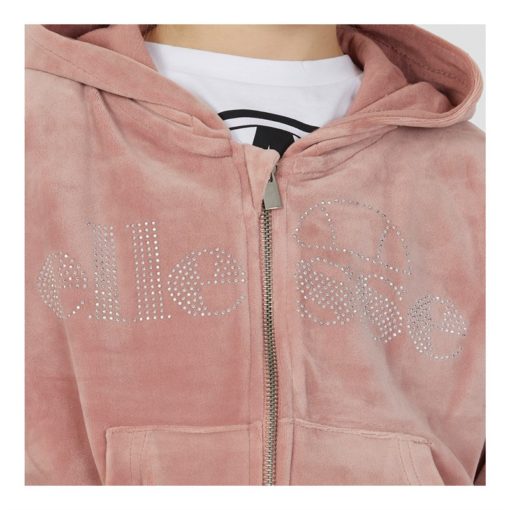 Ellesse Girls Velour Hoodie And Joggers Set Dusky Pink - Image 2