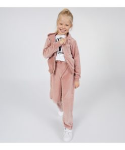 Ellesse Girls Velour Hoodie And Joggers Set Dusky Pink