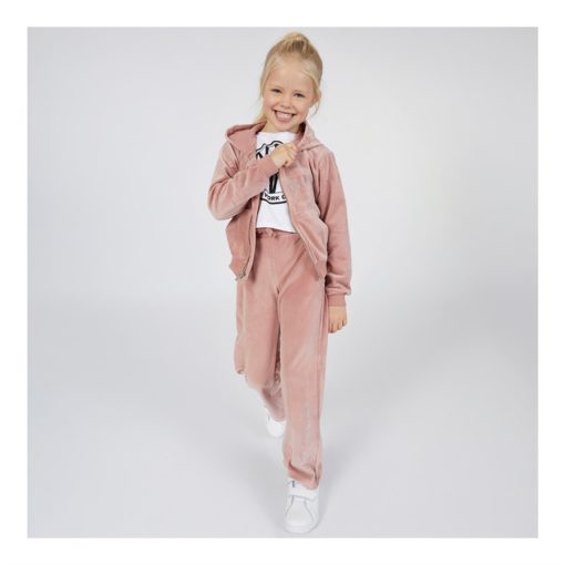 Ellesse Girls Velour Hoodie And Joggers Set Dusky Pink