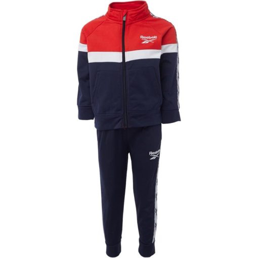 Reebok Boys Repeat Logo Taped Poly Tracksuit Red