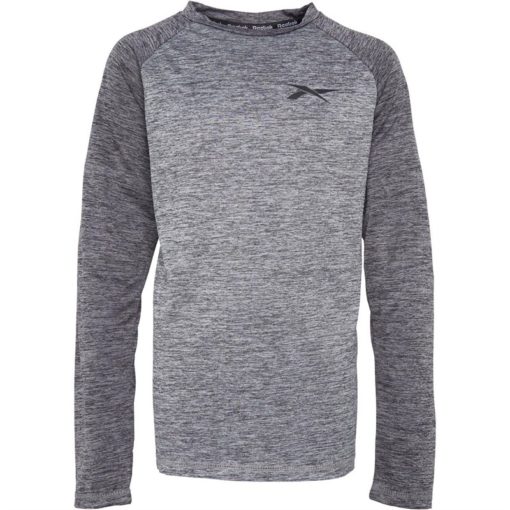 Reebok Junior Boys Space Dye Long Sleeve T-Shirt Pepper