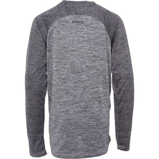 Reebok Junior Boys Space Dye Long Sleeve T-Shirt Pepper - Image 2