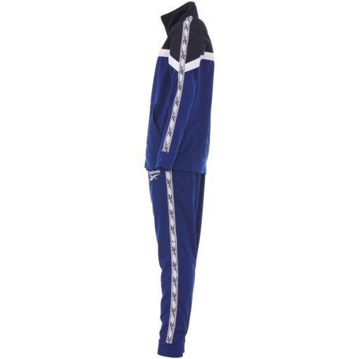 Reebok Boys Repeat Logo Taped Poly Tracksuit Navy - Image 3