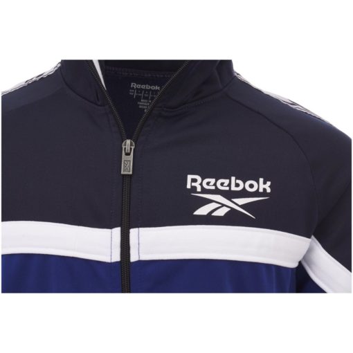 Reebok Boys Repeat Logo Taped Poly Tracksuit Navy - Image 4