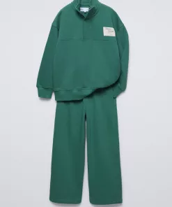 ZARA SWEATSHIRT AND TROUSERS SET WITH LABEL GREEN
