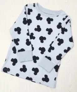 Disney Mickey Mouse all over Printed Sky Blue Full Sleeves Tee