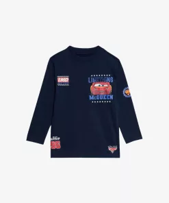 Disney Pixar McQueen Car printed Full Sleeve Tee Navy