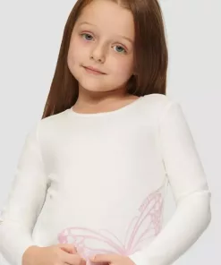 Alternative view of S.Oliver Glitter Butterfly Logo White Full sleeves Tee