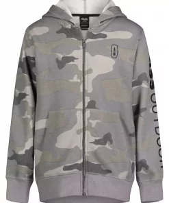 BASS OUTDOOR Boys Camo Sleeve Print Zip Hoodie
