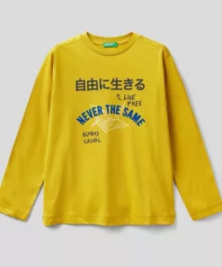 United Colors of Benetton NEVER THE SAME Full Sleeves Tee Mustard Yellow