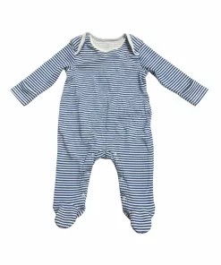 George Baby Blue/White Stripes Romper