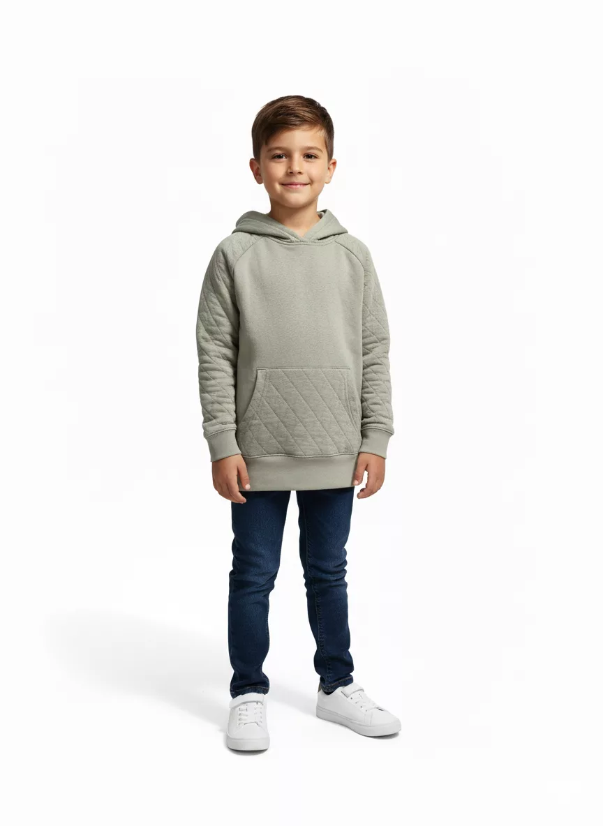 F&F Stitching Pattern Kangaroo Pocket Hoodie