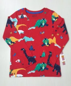 Marks n Spencer All Over Dino Printed Full Sleeves Tee Red
