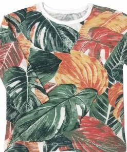 Mothercare Tropical Sunset Snap Printed Full Sleeves Tee Green/Orange