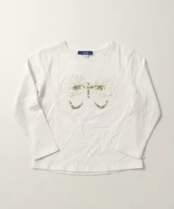 Okaidi Big Butterfly Logo Full Sleeves Tee White