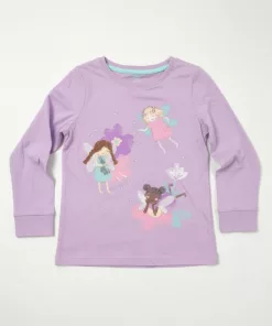 F&F Dream Big Fairies Printed Full Sleeves Tee in Purple