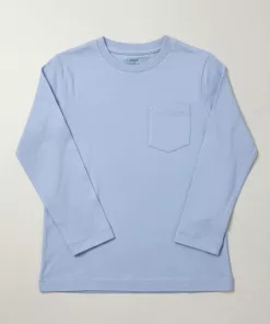 Marks n Spencer Boys Plain Tee with Front Pocked Indigo Blue