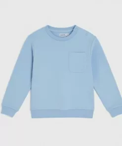 Sinsay Baby Plain Fleece Sweatshirt with Front Pocket Sky Blue