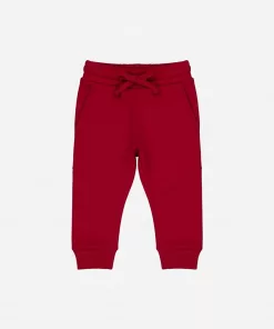 DKNY Jeans Fleeced Trouser Patch Logo Red