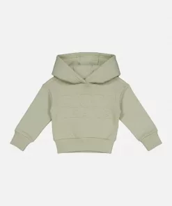 DKNY Kids Fleeced Hoodie Hollow logo light Green