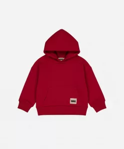 DKNY Jeans Kangaroo Pocket Hoodie in Red