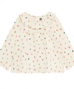 Seergent Major Girls All over Leaf print Full Sleeve Tee Beige