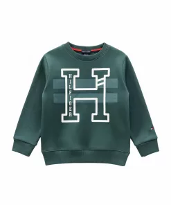 Tommy Rubber Logo Crew Neck Sweatshirt