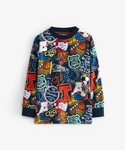 Next Boys Varsity Patch Full Sleeves Tee Navy