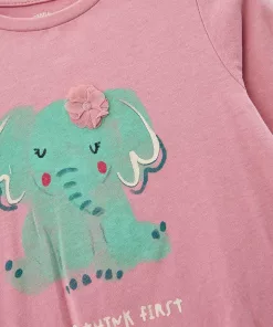 Alternative view of S.Oliver Let Me Think First Elephant Logo Full Sleeves Tee Pink