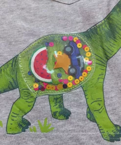 Alternative view of F&F Tropical Duo Dino Printed Full Sleeves Tee Grey