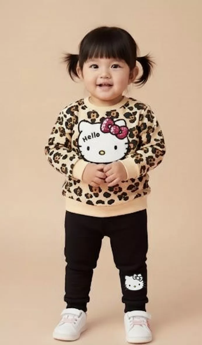 Hello Kitty Leopard Print With Cat Logo Trouser