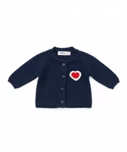 Red Tag Baby Heart logo Cardigan Navy