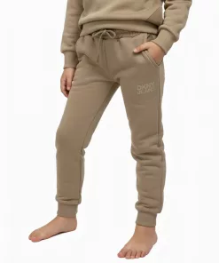 DKNY Pasting Logo Trouser Close Hem Brown