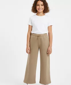 DKNY Wide Leg Rubber Logo Trouser Khaki