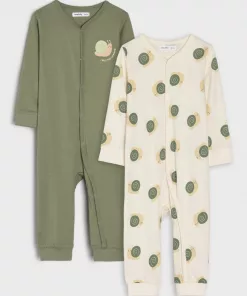 Sinsay Baby 2-pack Snail Logo Romper Cream/Olive