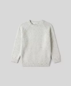 F&F Speckle Knit Raglan Sweater Light Grey/ Cream