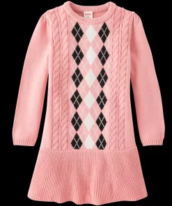 Alternative view of GYMBOREE Girls Argyle Intarsia Peplum Sweater Long Dress Pink