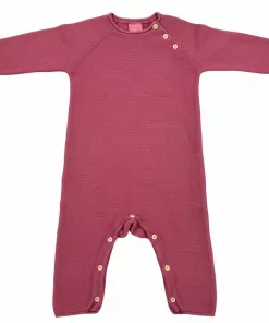 H&M Small Button Knitted Romper Burgundy