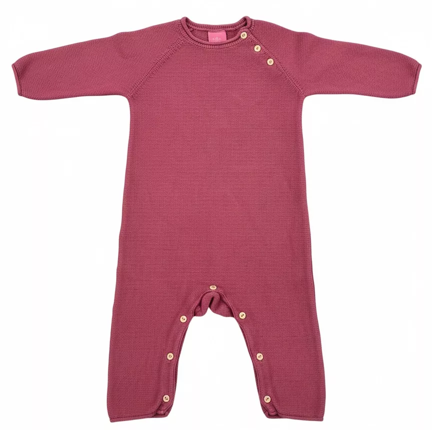 H&M Small Button Knitted Romper Burgundy