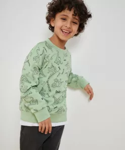 Sinsay Dino Adventure Terry Sweatshirt Green