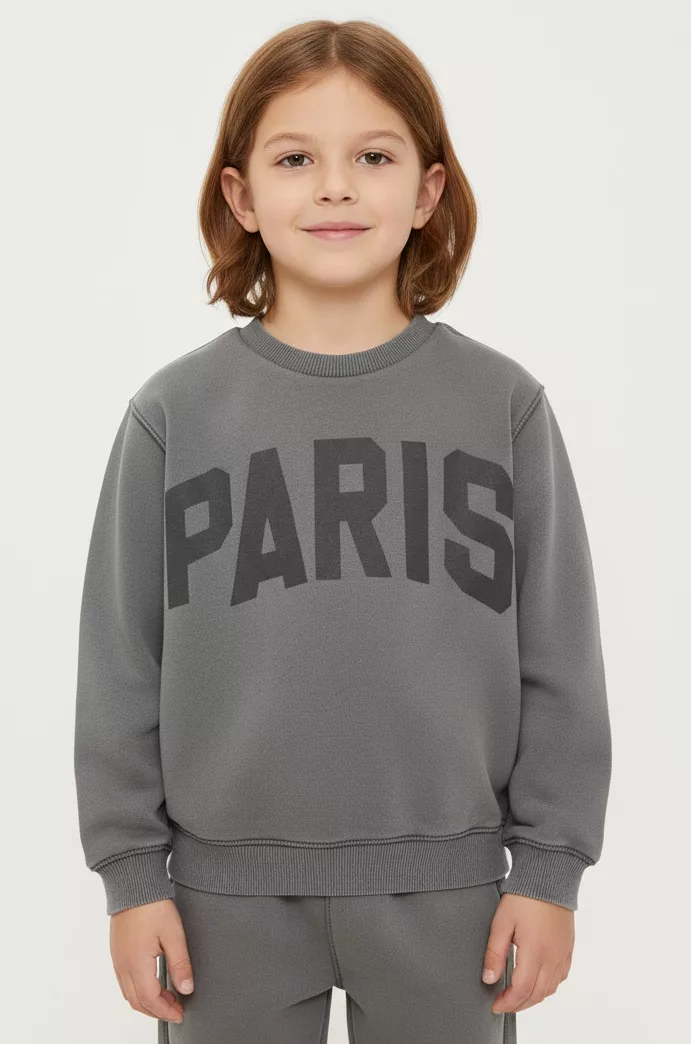 Zara Paris Logo Sweatshirt Charcoal
