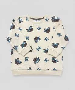So Cute All Over Bear printed Sweatshirt  Beige