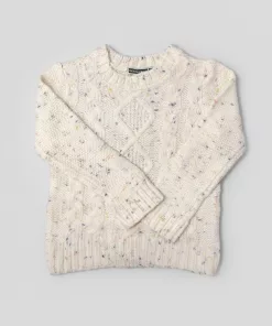 Debenhams Cable Knit Multicolored Flecks Sweater Off White