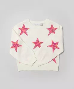Place Allover Starburst Soft-feel Knitted Sweater White