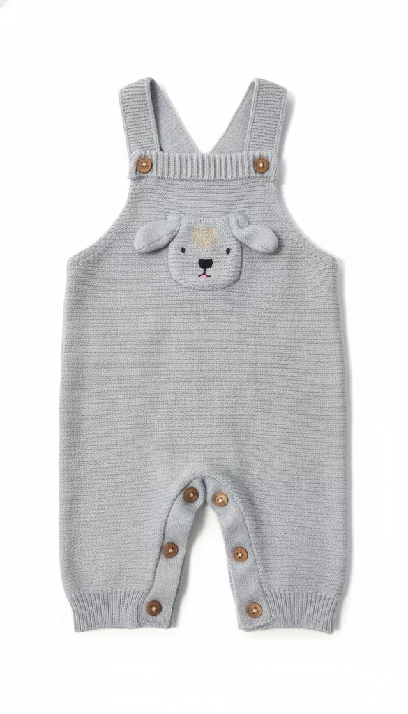 F&F The Little Lamb Knit Romper Grey